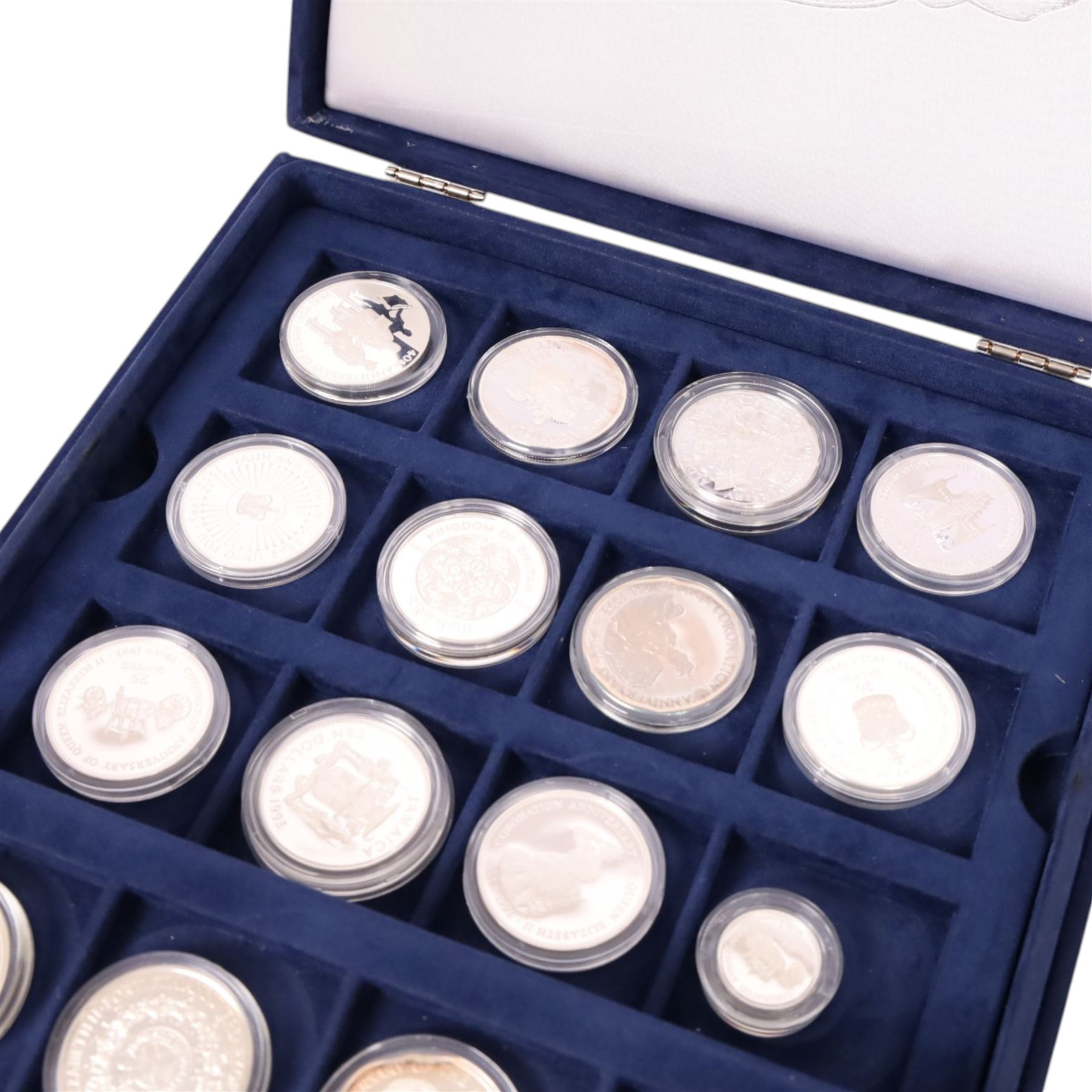 'The Royal Family Commemorative Coin Collection', set of thirty-six silver proof coins, various countries and denominations, boxed