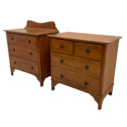 Two stained pine chests of drawers