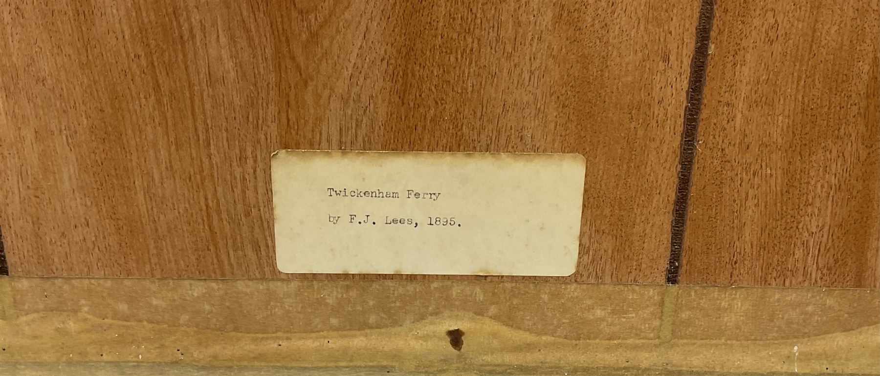 Frederick John Lees (British fl. 1870-1900): 'Cliveden on Thames' and 'Little Boveney Church near Windsor', pair watercolours signed and dated 1894 together with 'Twickenham Ferry', watercolour signed and dated 1895 by the same hand max 26cm x 36cm (3)