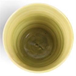Moorcroft bowl, Leaf in the Wind pattern, upon a yellow grounds, with painted mark and sticker beneath, H12cm