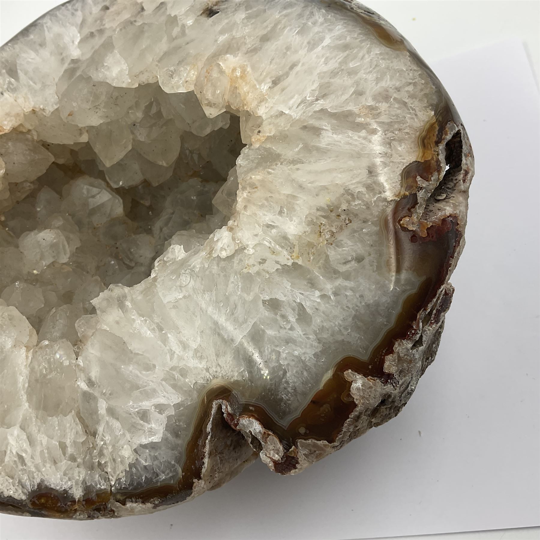 Amethyst crystal geode cluster, with well-defined crystals of various sizes, L22cm