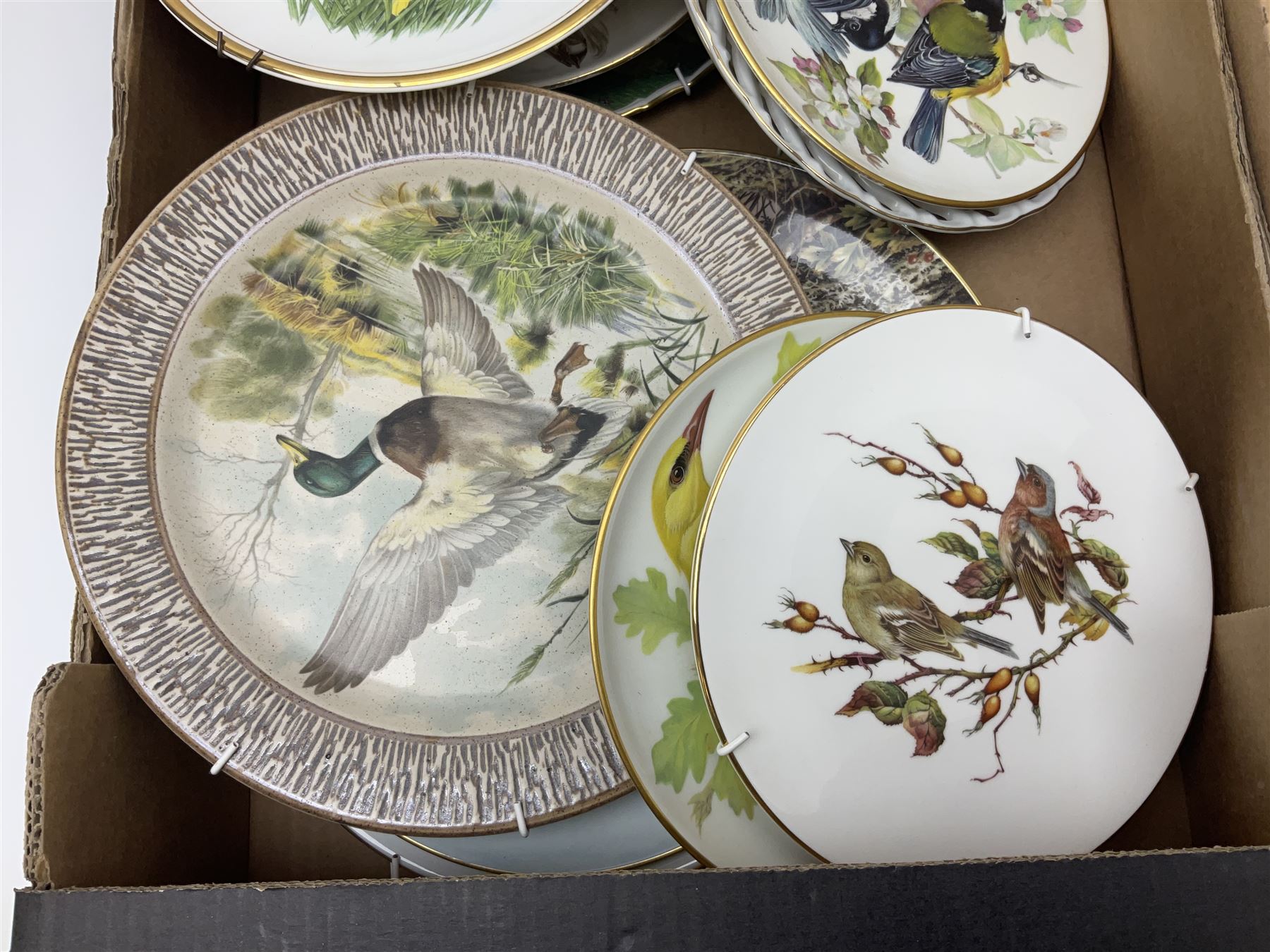 Melba ware shire horse and another similar shire, together with a collection of collectors plates, in four boxes