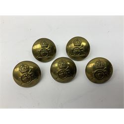 Royal Artillery 9ct gold and enamel sweetheart brooch in original box; together with Royal Artillery shoulder title, brass badges and buttons; and WW2 Defence Medal in issue box to 232775 addressed to Mrs. J.M. Morgan