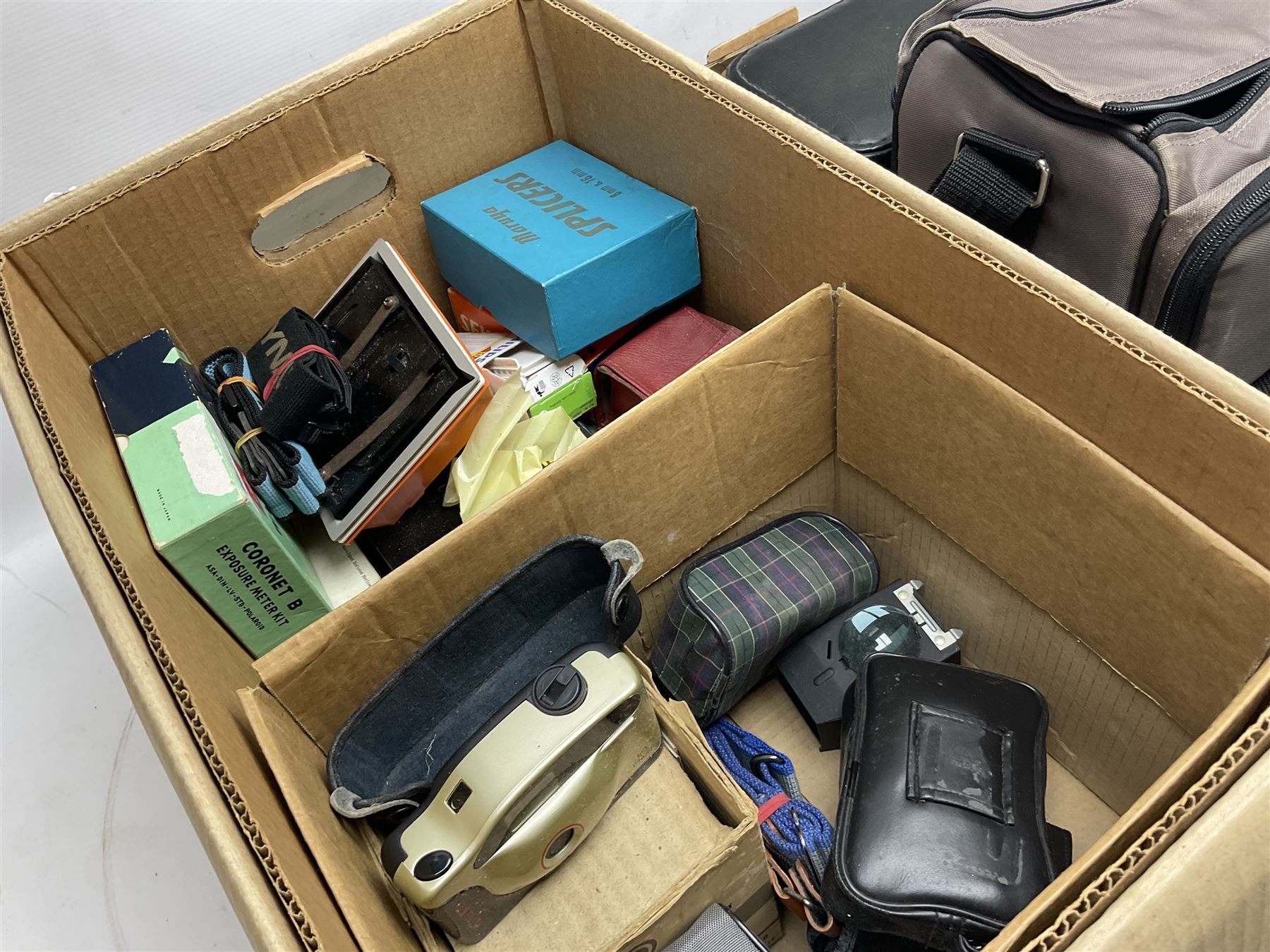 Collection of cameras and equipment, to include Boots comet 404 - X, Kodak DC25, Pentax ESPIO 90MC, olympus XA1, Kodak instamatic camera, tripods, cases, etc 