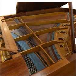 Edwardian C. Bechstein mahogany cased baby grand piano, serial no. 84403 circa 1907, retailed by 1066 Pianos Cambridge, raised on turned and faceted tapering supports terminating in brass castors, H100cm, L183cm
This item has been registered for sale under Section 10 of the APHA Ivory Act