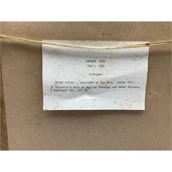 George Pyne (British 1800-1884): 'Cottages', watercolour inscribed and dated 1931 verso 25cm x 18cm
Provenance: purchased from Christies 1982