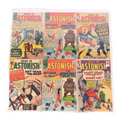 Twelve Marvel Silver Age 'Tales to Astonish' comic books, spanning years 1962-1964, compri...