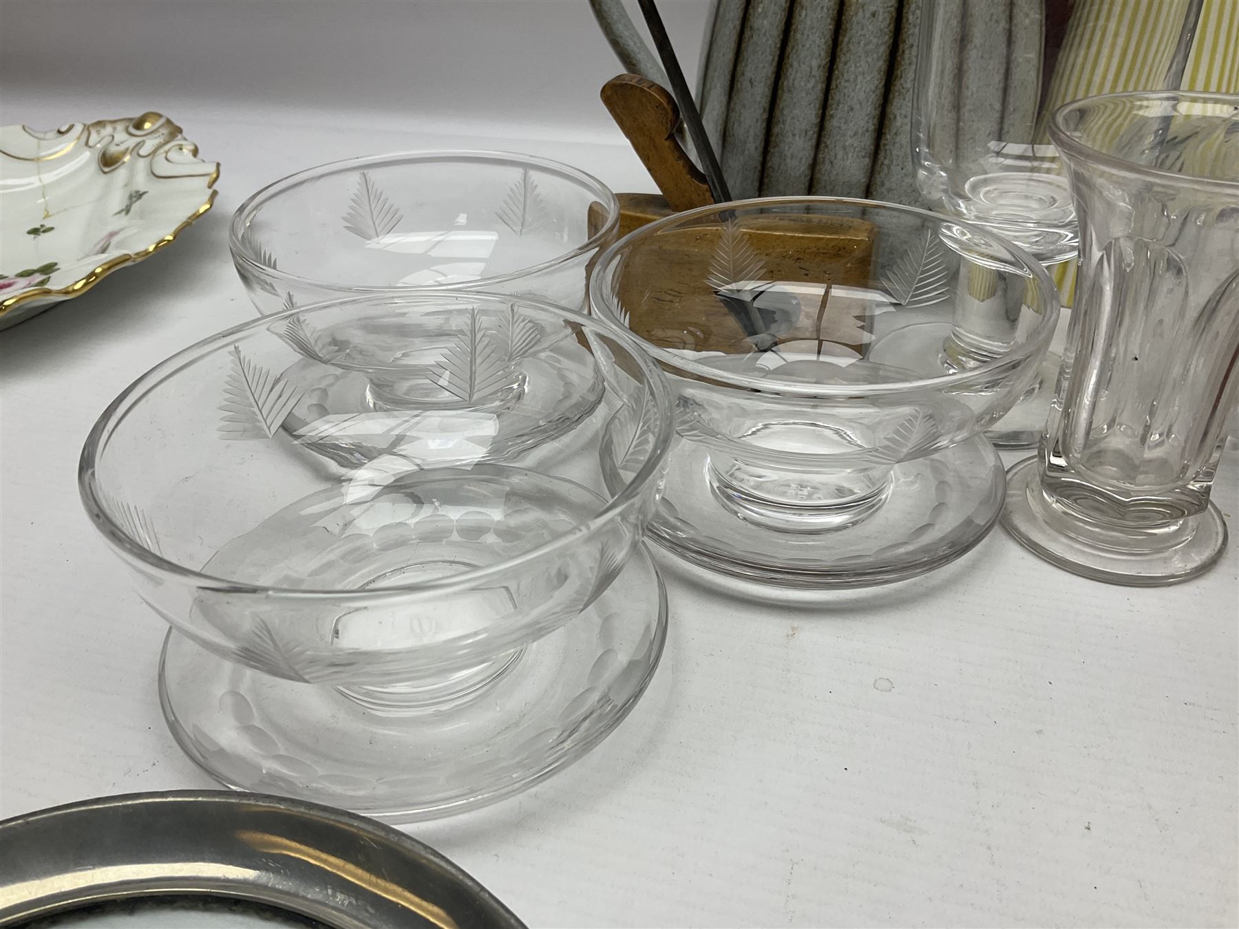 Denby coffee pot, together with Hornsea sugar shaker, glassware and other collectables 