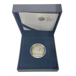 The Royal Mint United Kingdom 2009 'Robert Burns' silver proof piedfort two pound coin, cased with certificate