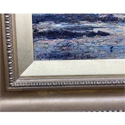 John William Buxton Knight RBA (British 1842-1908): View Towards Arnside and Shore Scene, two oils on canvas signed and dated '93, 24cm x 30cm (2) 