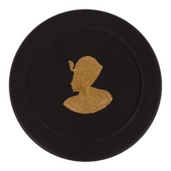 Wedgwood black basalt Egyptian collection, circa 1978 trinket box with Tutankhamun to the ...