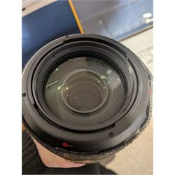 Canon EF 100-400mm f/4.5-5.6L Image Stabilising Ultrasonic camera lens serial no. 4710001538, with camouflage cover and lens case, boxed with instructions