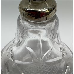 Group of silver mounted glass scent bottles and crested ware, together with a Brierglass lead crystal box with a glass and silver, lid, etc all silver with various hallmarks. 