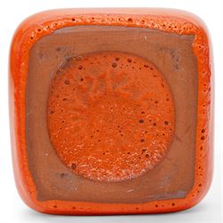 Four West German Fat Lava pottery examples to include two by Uebelacker Keramik, and another orange tubular example by Roth Keramik, largest H28cm (4)