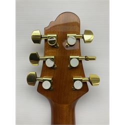 Woodstock model no.WHW41J203 acoustic guitar with mahogany back and sides and spruce top, serial no.2835 L102.5cm; in soft carrying case