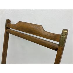 19th century folding brass mounted teak steamer chair 
