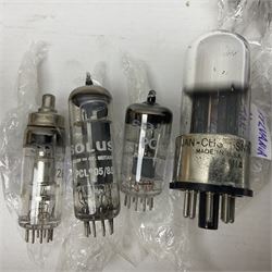 Collection of Solus, Philips and Sylvania thermionic radio valves/vacuum tubes, including Miniwatt ECH4 HD, Jan-CHS 6NS7W, PCL805,/85, PC86 and U26, approximately 16 as per list, unboxed