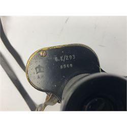 WW2 Air Ministry pair of 6x binoculars by Watson-Baker Co. Ltd, model no. G.E./293, dated 1943, serial no.8568, in similarly marked calf leather carrying case