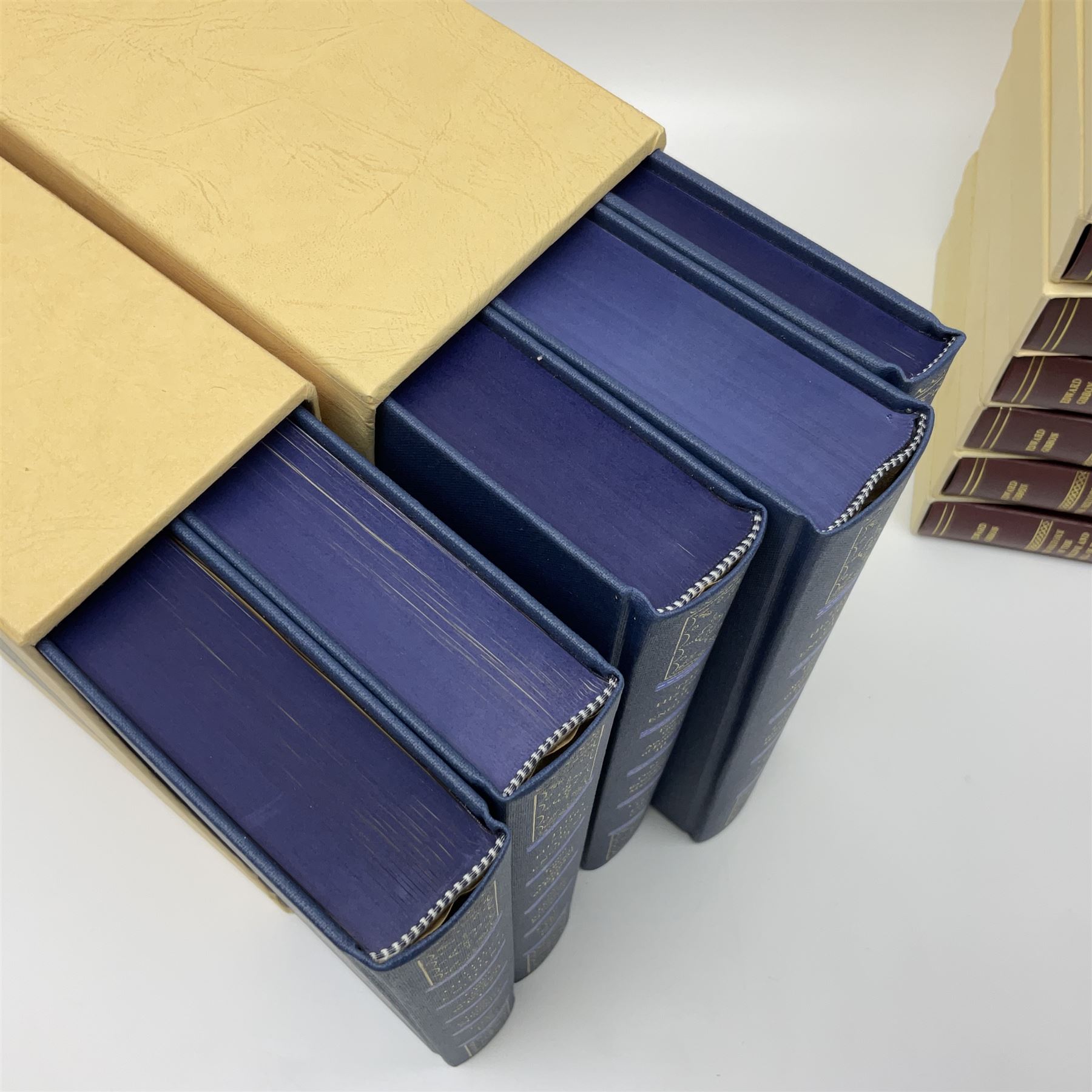 Folio Society - eighteen volumes including The History of the Decline and Fall of the Roman Empire, eight volumes, The History of England, five volumes etc, all with slip covers 