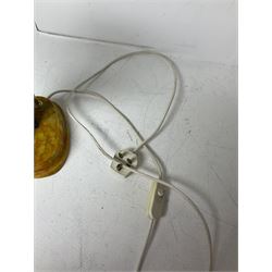 Art Deco style figural table lamp, modelled as a dancer upon an orange marbled base, H63.5cm