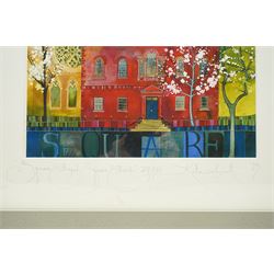 Kate Lycett (Yorkshire Contemporary): 'Square Chapel Square Church', limited edition colour lithograph signed titled dated '13 and numbered 127/150 in pencil 65cm x 33cm