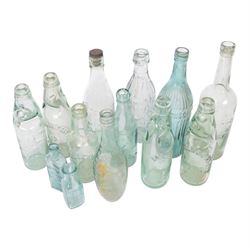 19th century glass brewery and mineral water bottles, including Allright's York, Murden's Hull, Anchor Brewery, Robinson & Speight Hull, etc