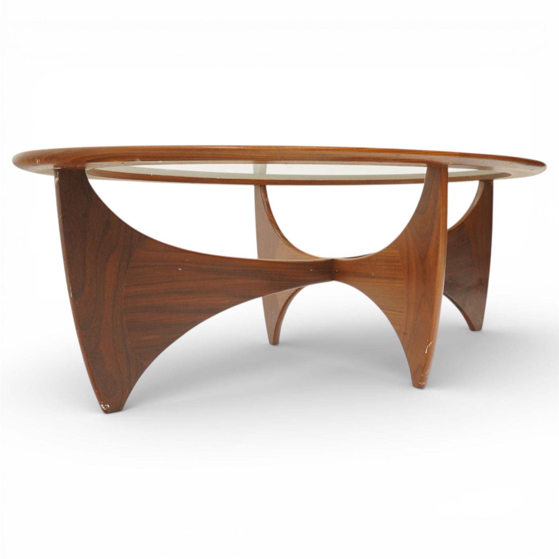 Ib Kofod-Larsen (1921-2003) Astro for G-Plan - teak Astro coffee table, oval form with inset glass top