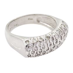 18ct white gold diamond set dress ring, London hallmark