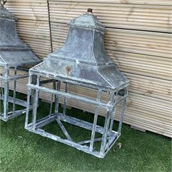 Pair of large Edwardian metal street lamps - THIS LOT IS TO BE COLLECTED BY APPOINTMENT FROM DUGGLEBY STORAGE, GREAT HILL, EASTFIELD, SCARBOROUGH, YO11 3TX