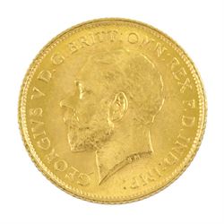 King George V 1915 gold half sovereign coin