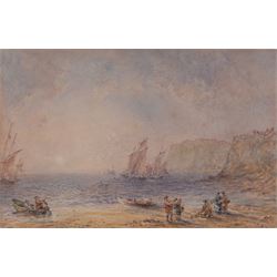 George Weatherill (British 1810-1890): Sunrise - Robin Hood's Bay, watercolour signed with...