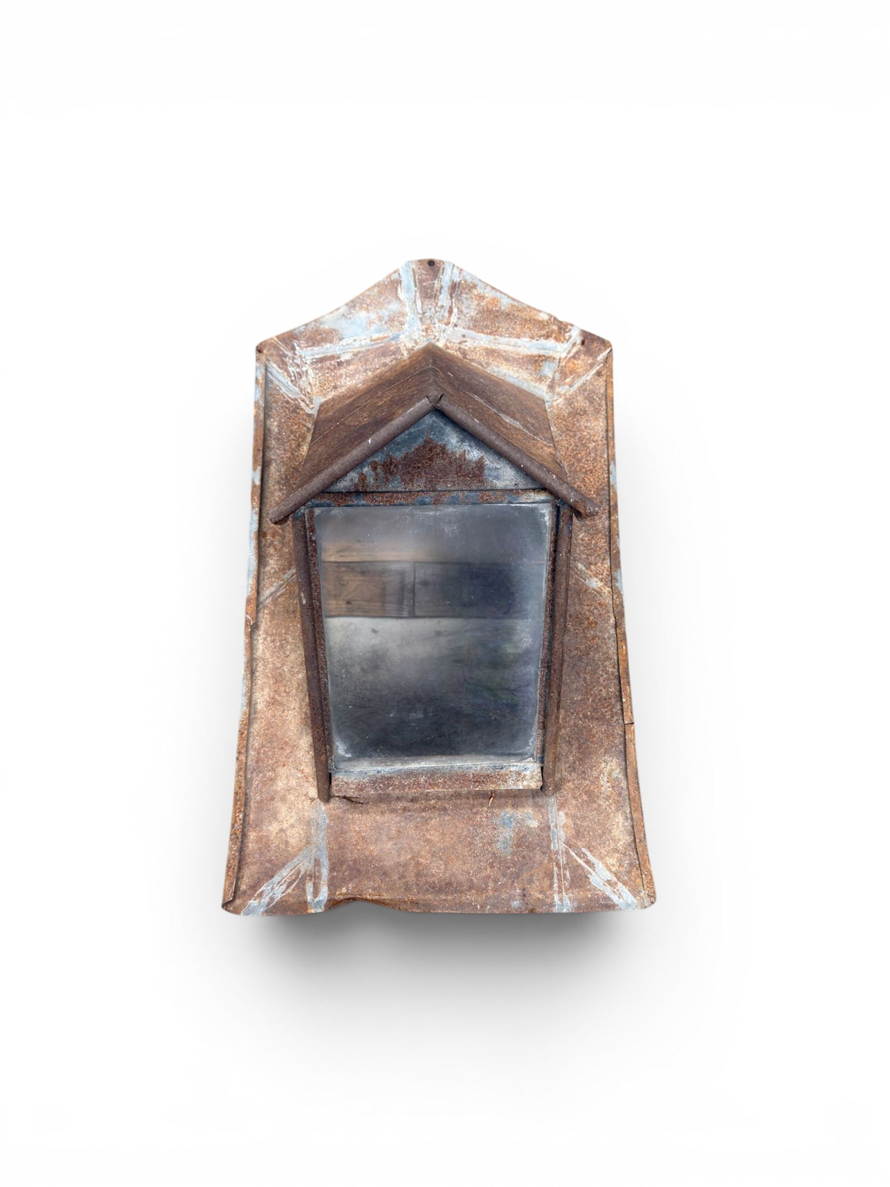 Pair of metal sloping roof lanterns with glazed windows