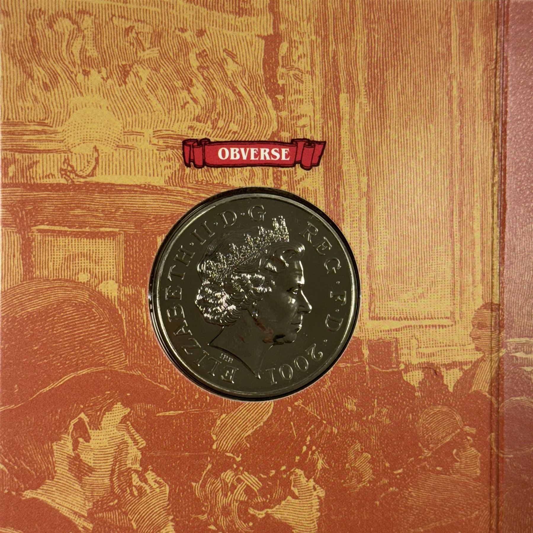 Nineteen The Royal Mint United Kingdom uncirculated commemorative coins or sets, including Queen Elizabeth II 1989 '1689 1989' two pounds, 2001 'Victorian Anniversary' crown, 2003 'Coronation Jubilee' five pounds, 2004 'Britain's new coinage' three coin set, 2005 'The End of WWII' two pound, 2006 'Her Majesty Queen Elizabeth II Eightieth Birthday', 2015 'The Royal Navy' two pounds, 2016 'The Last Round Pound', 2022 '1926-2022' five pounds, King Charles III 2023 'The Coronation' five pounds etc