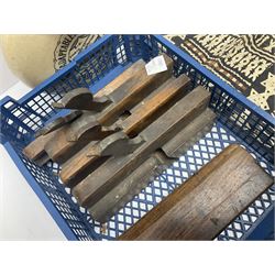 The Adaptable Hot Water Bottle & Bed Warmer made at Old Fulham Pottery, together with six vintage woodworking planes