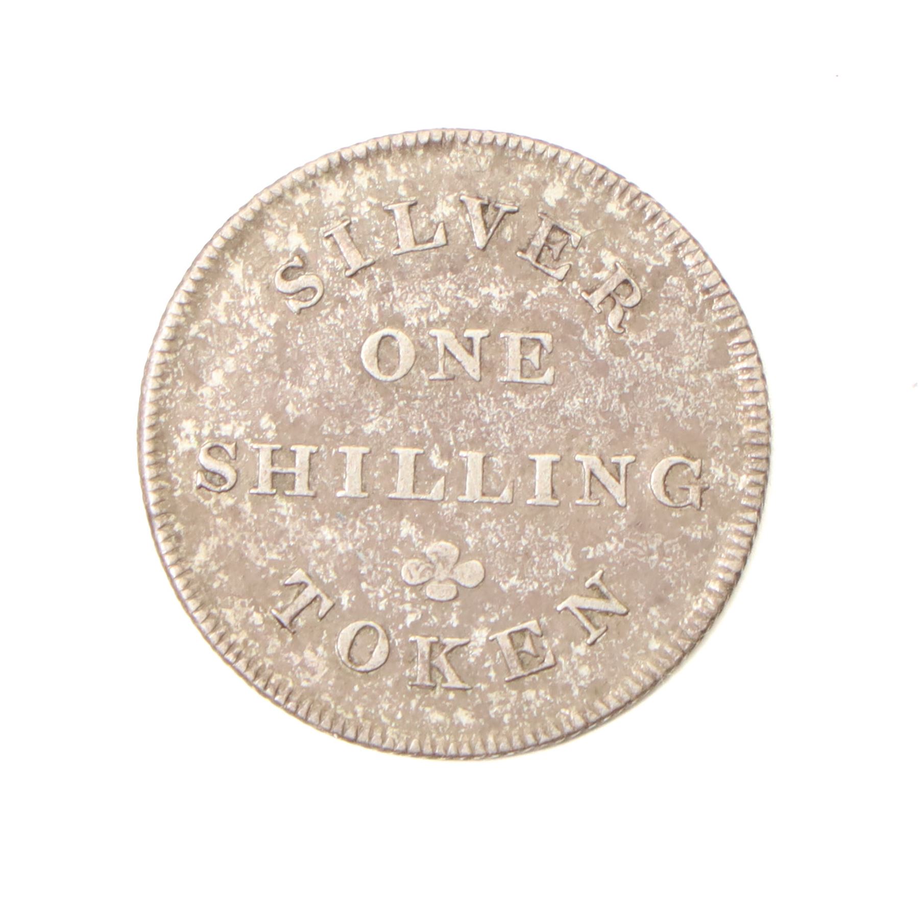 Whitby Association silver shilling token 1811 and a Cattle & Barber York silver shilling token 1811 