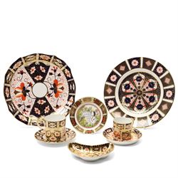Royal Crown Derby pattern 2451 items, comprising smaller and larger coffee cans with sauce...