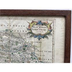 Robert Morden (British 1650-1703): 'The West Riding of Yorkshire',  17th century engraved map with hand-colouring 36cm x 41cm