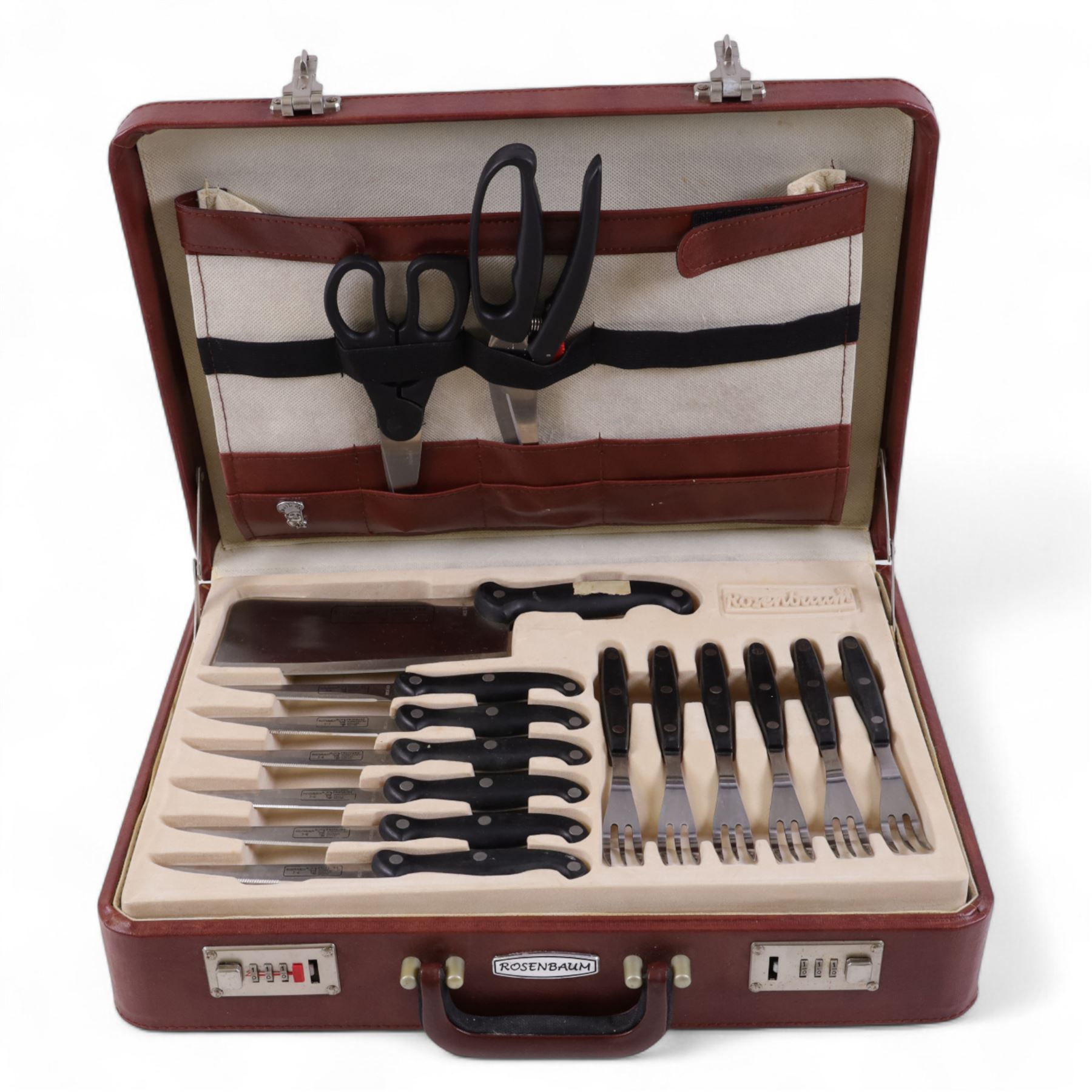 Rosenbaum kitchen knives and cutlery set in suitcase