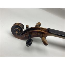 Czechoslovakian violin stamped LIZST c1920 with 35.5cm two-piece maple back and ribs and spruce top L59.5cm overall; in carrying case