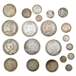 Six Queen Victoria silver crown coins, 1887 (2), 1889 (2), 1890, and 1891, and approximate...