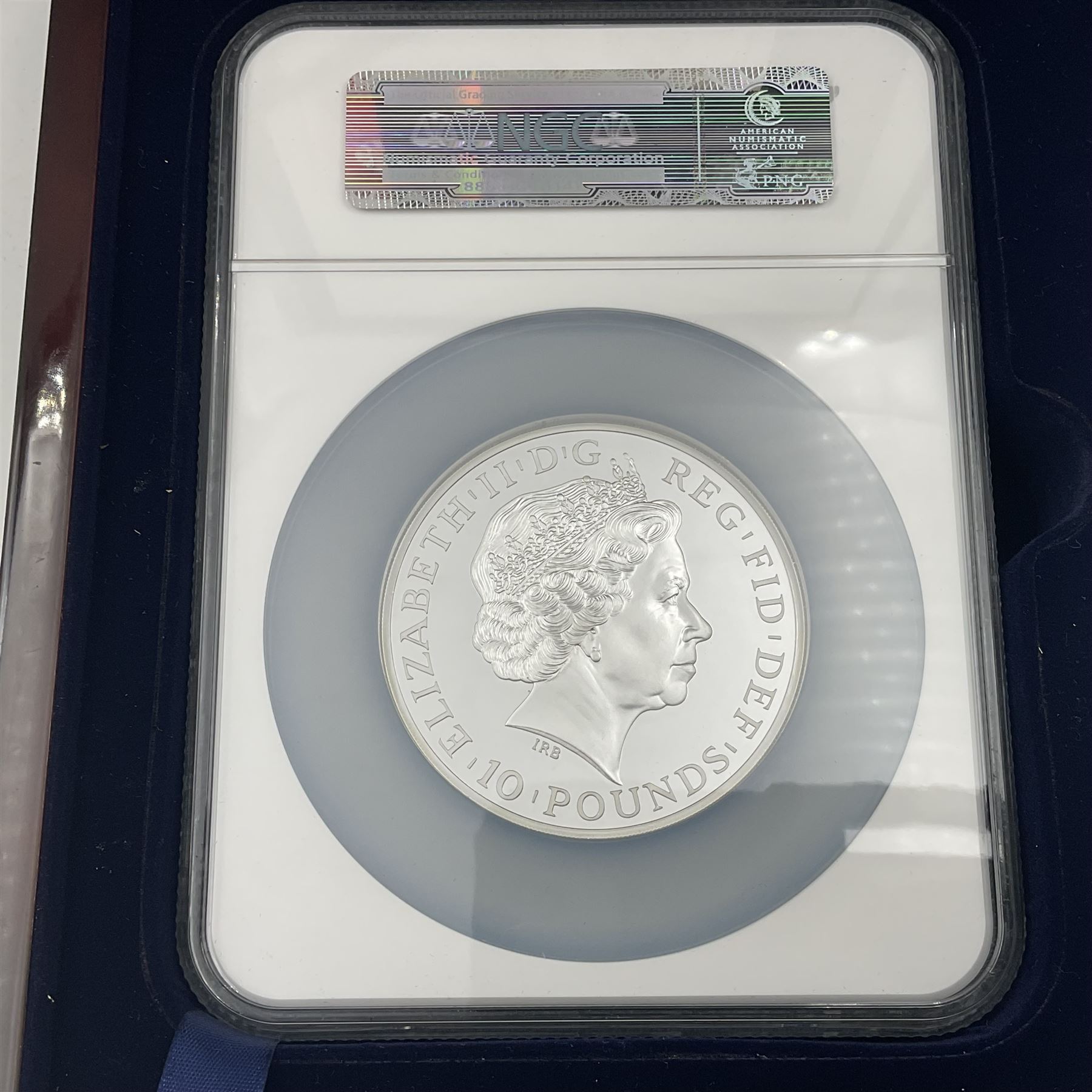The Royal Mint United Kingdom 2013 'Britannia First Strike' five ounce fine silver proof coin, encapsulated and graded by NGC 'First Releases PF 69 Ultra Cameo', cased with certificates