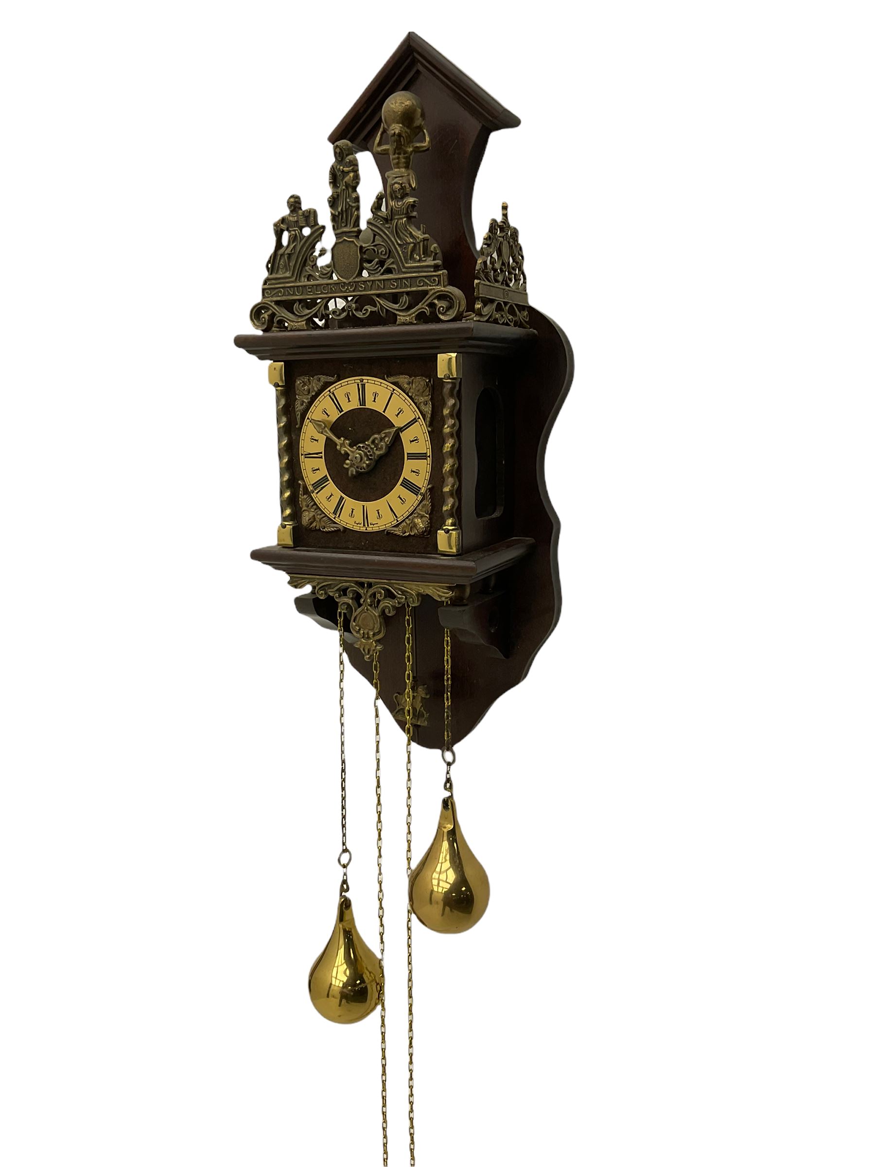 20th century Dutch style Zaanse Zaandam wall clock with a German eight