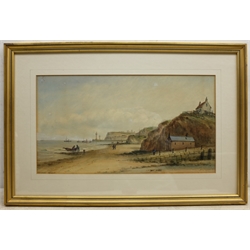  John Francis Branegan (British 1843-1909): Whitby 'from Upgang', watercolour signed and titled 24cm x 44cm  
