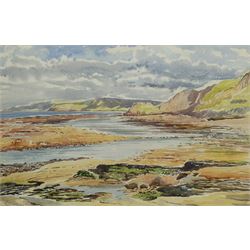 Edward H Simpson (British 1901-1989): On the Scaur looking towards Ravenscar, watercolour signed 35cm x 53cm