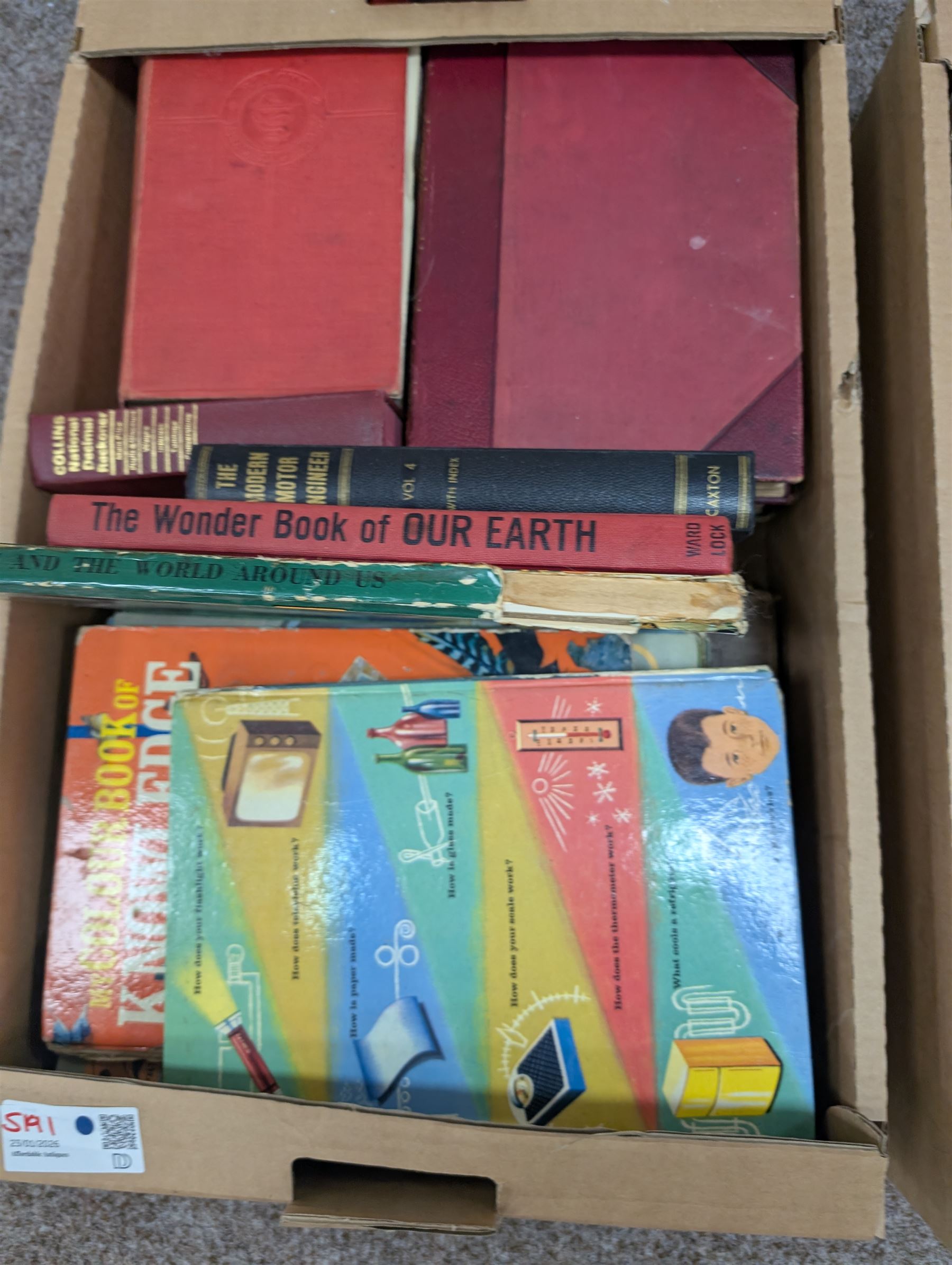 Enid Blyton children's books, engineers reference books, etc