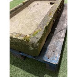19th century shallow carved stone trough - THIS LOT IS TO BE COLLECTED BY APPOINTMENT FROM DUGGLEBY STORAGE, GREAT HILL, EASTFIELD, SCARBOROUGH, YO11 3TX