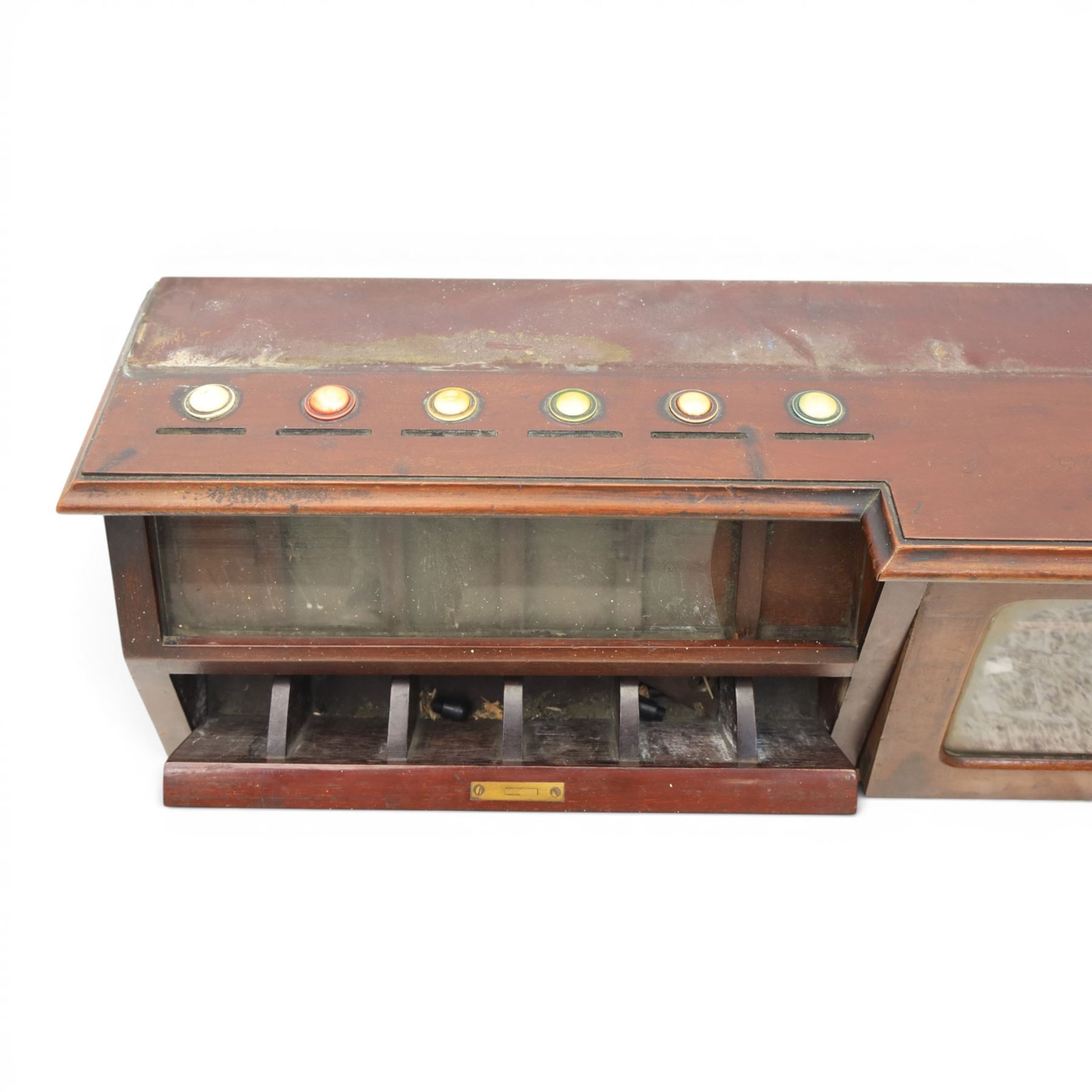 Snooker and Billiard accessories including a Thurston & Co Ltd snooker scoreboard, and Burroughes & Watts, London, billiard ball storage cabinet and white scorer
