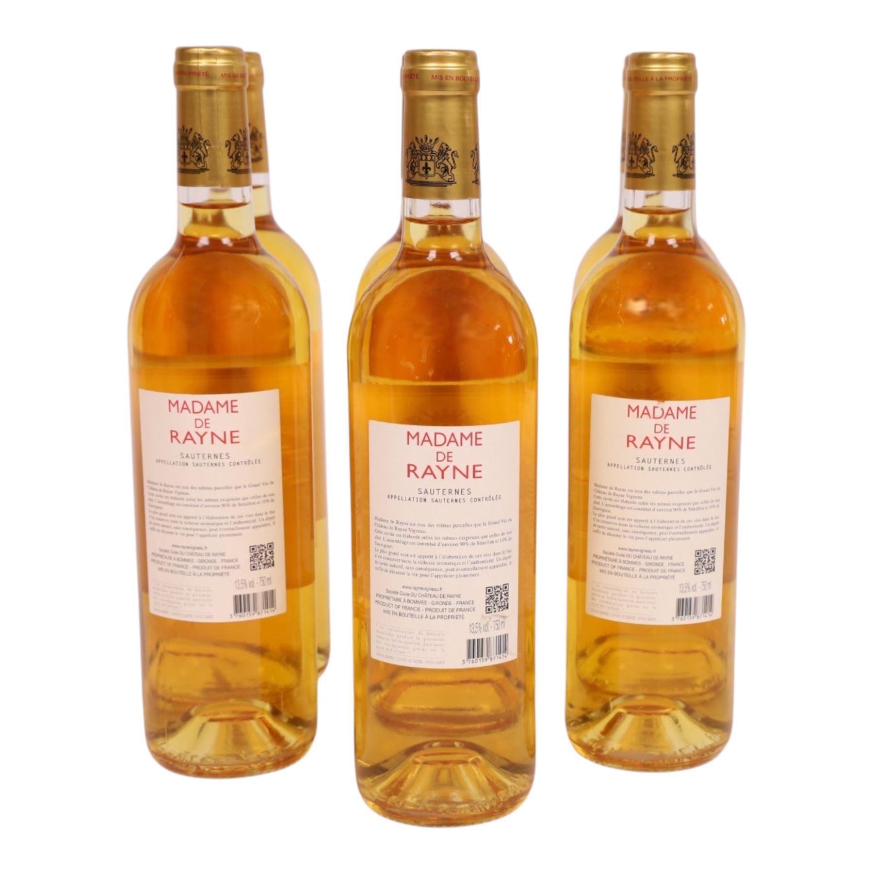 Madame de Rayne 2013 Sauternes, 750ml, 13.5% vol, six bottles