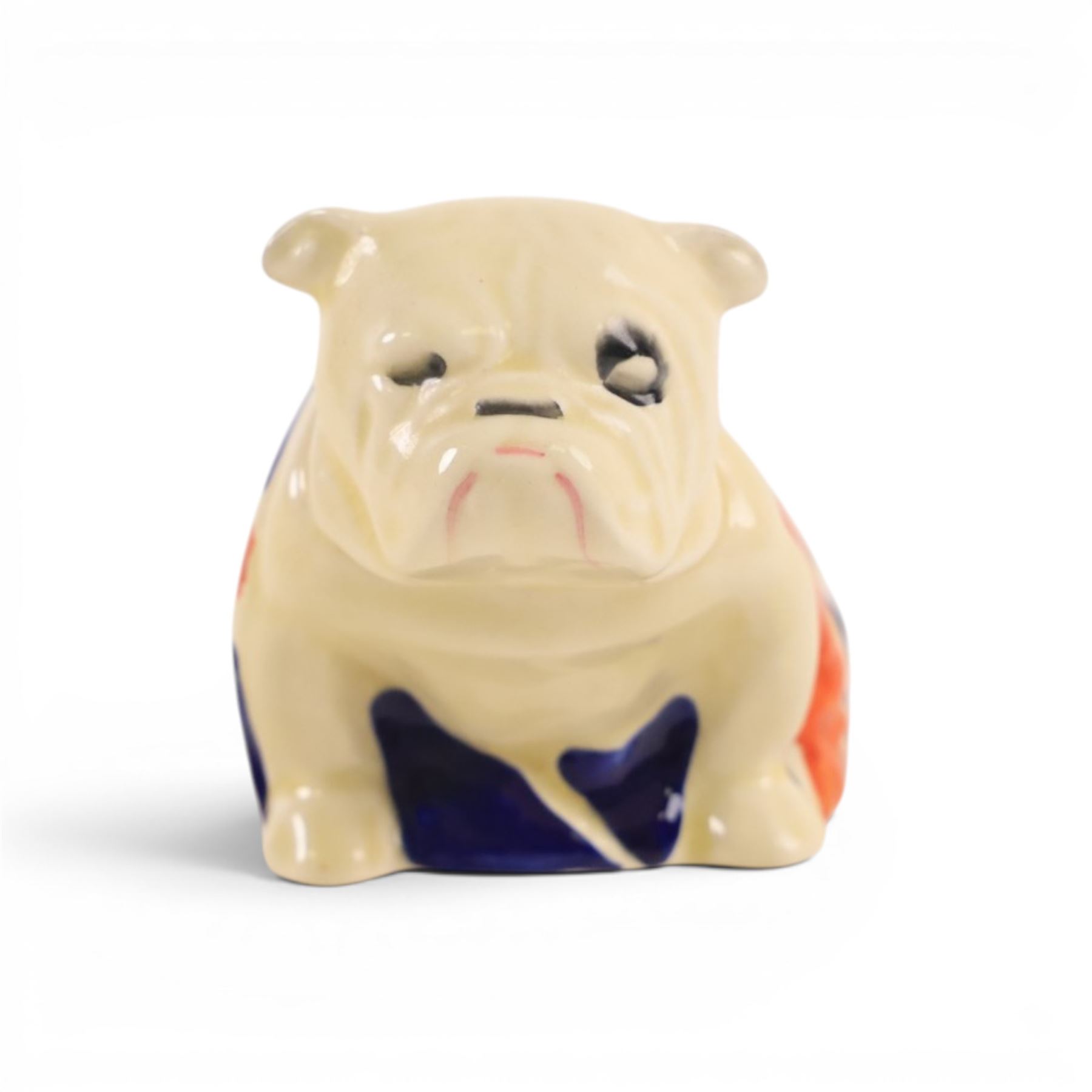 Royal Doulton Bulldog wearing a Union Jack, No. 645658, H6cm