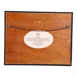 Set of Six Wedgwood plaques, each decorated with a clipper ship, inscribed to the reverse, in maple frames, 25cmx31cm